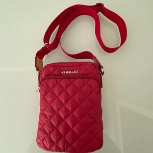 MZ Wallace Quilted Red Metro Crossbody Bag